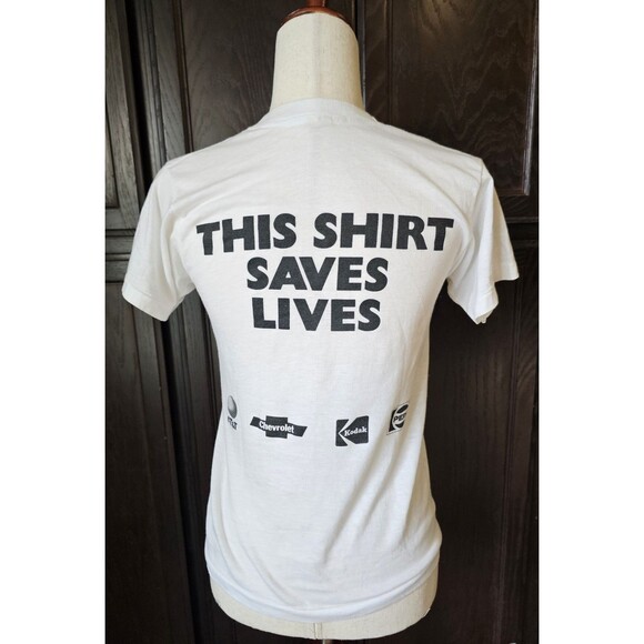 Vintage S 1985 Live Aid This Shirt Saves Lives Rainbow 🎸Single Stitch Rare Size - Picture 2 of 11